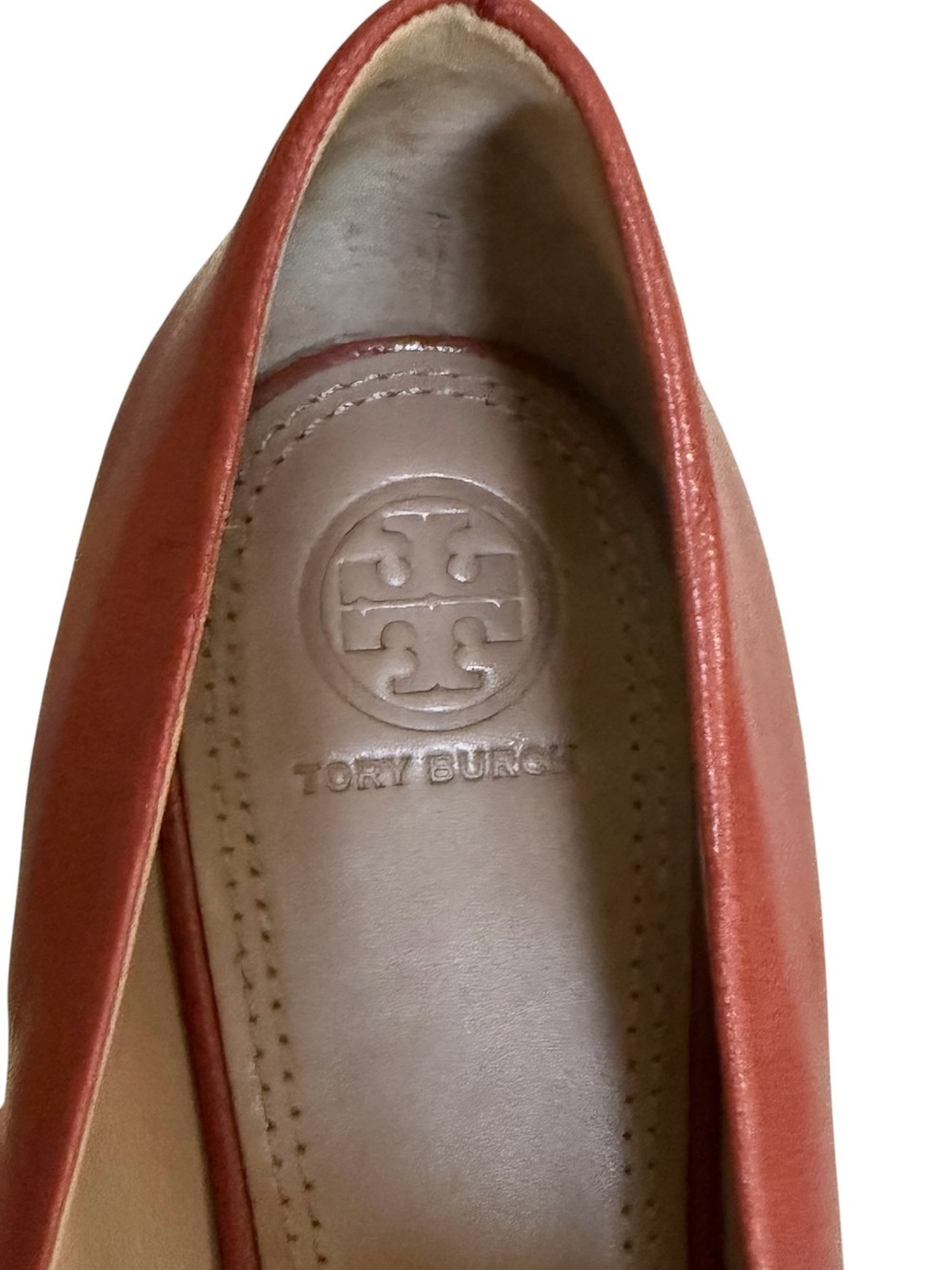 Tory Burch Liana Red Leather Ballet Flats with Ribbon Accent! Size 9.5 - Picture 7 of 10